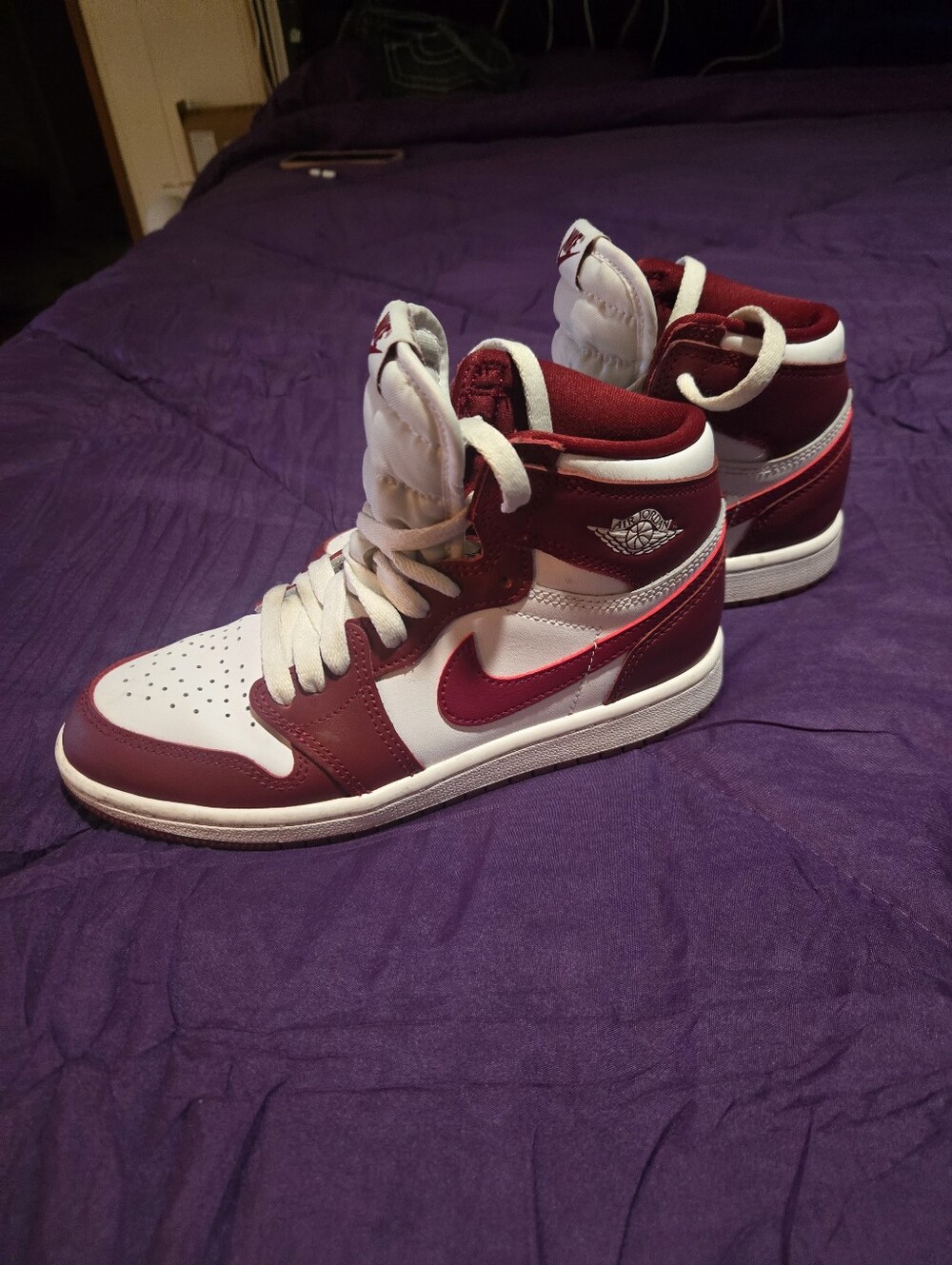 Nike Little Boy's High-Top Sneakers - White & Maroon